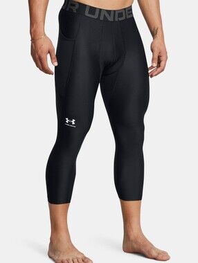 Under Armour Black Men's 3/4 Compression Tights with Logo Waistband NWT